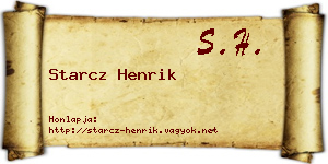 Starcz Henrik névjegykártya